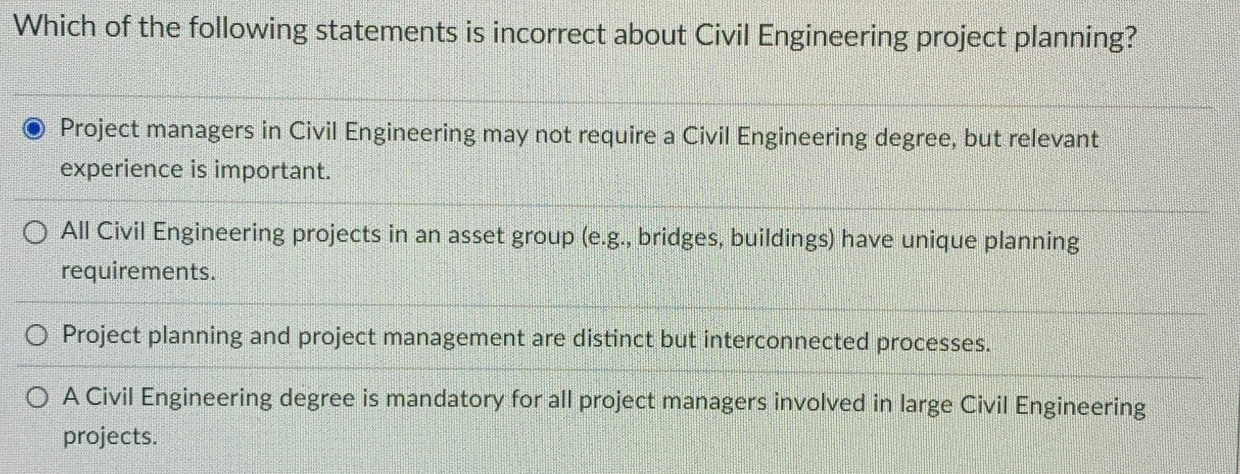 Which of the following statements is incorrect