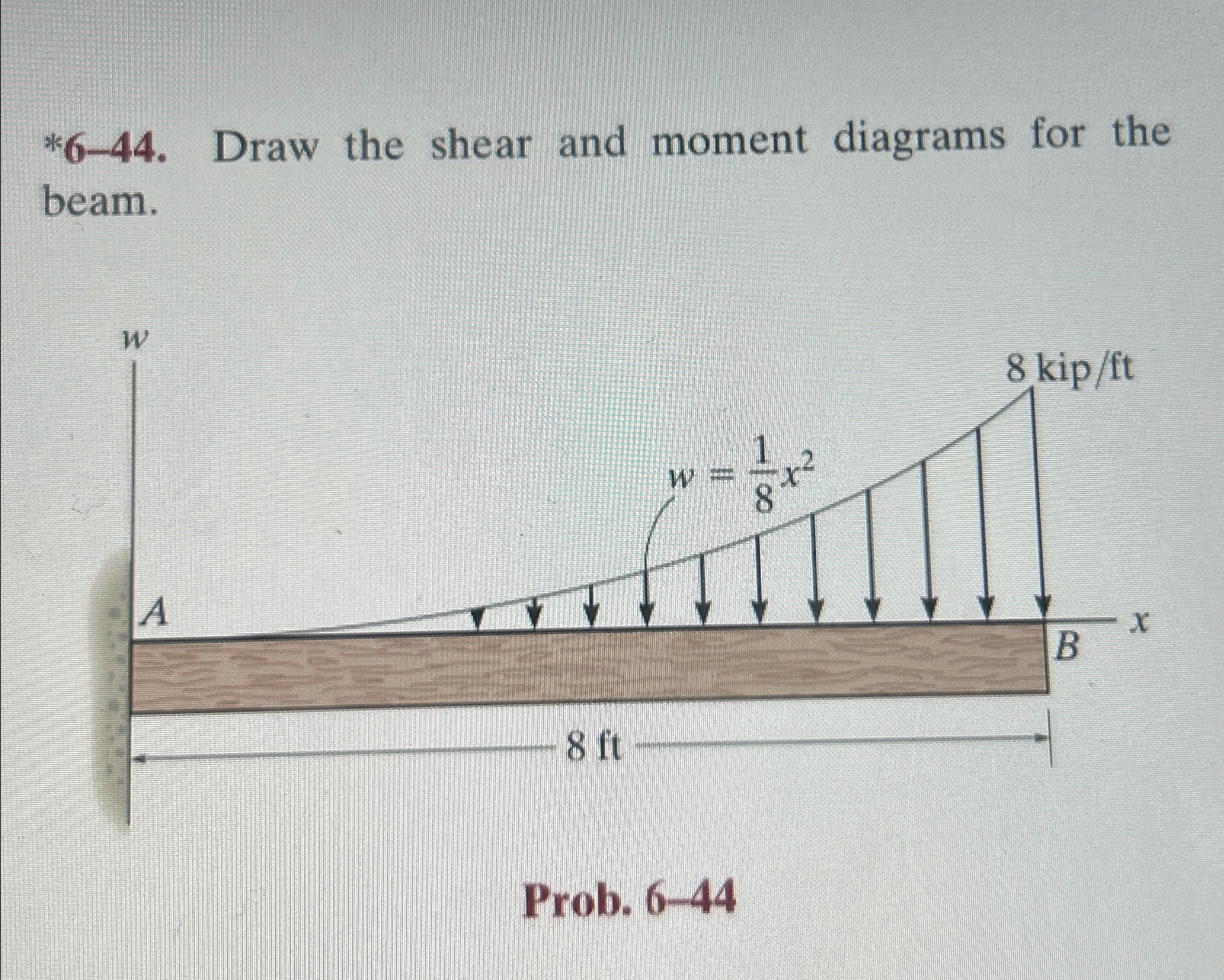 * 6 - 4 4 . Draw the shear and moment diagrams