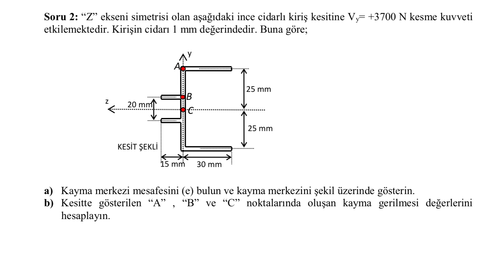 Soru 2 : " Z " ekseni simetrisi olan a a daki