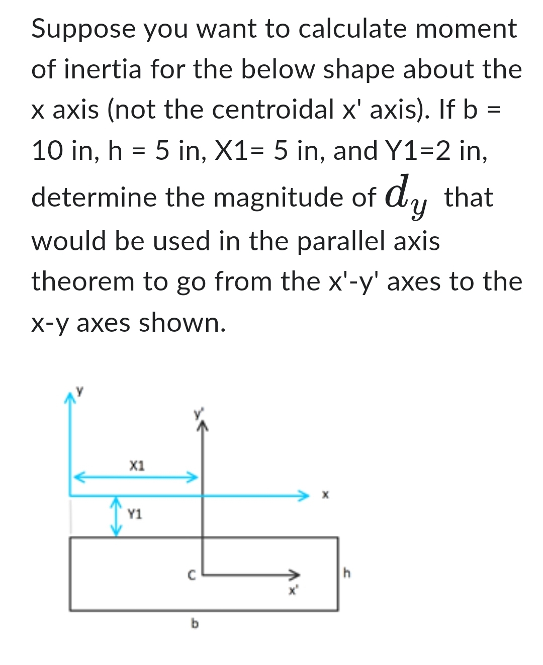 Suppose you want to calculate moment of inertia