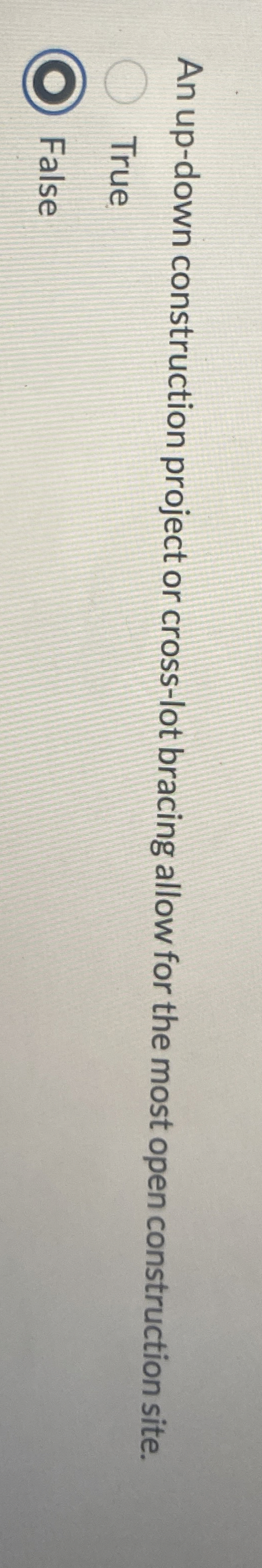 An up - down construction project or cross - lot