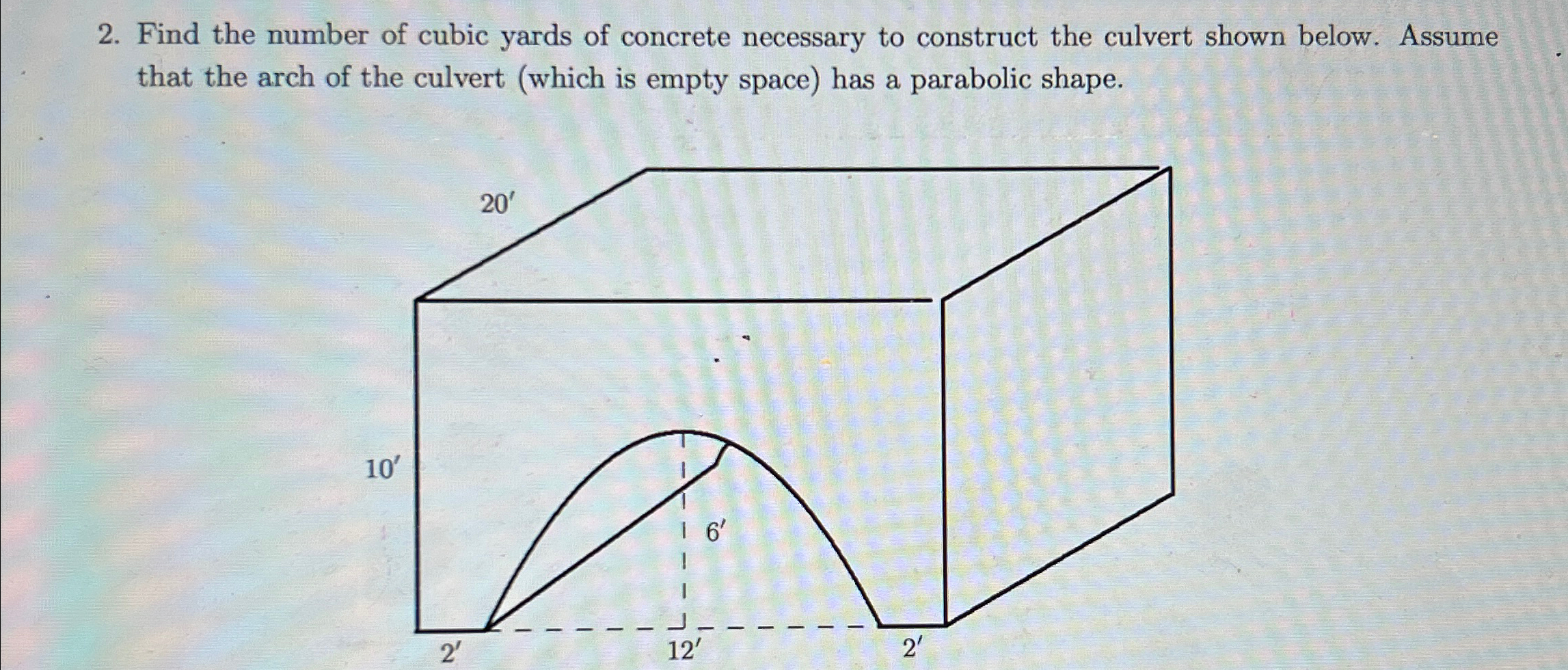 Find the number of cubic yards of concrete