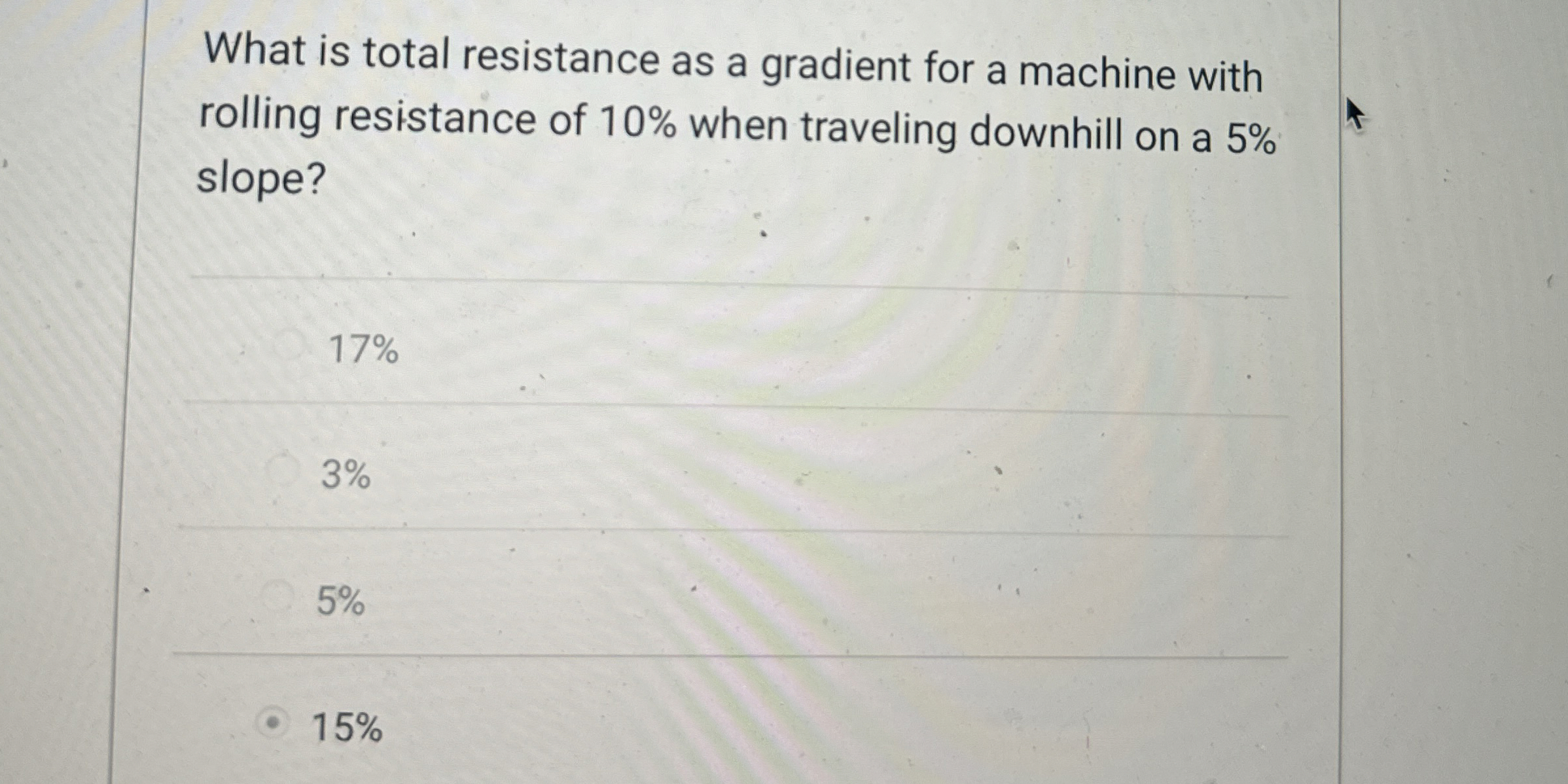 What is total resistance as a gradient for a