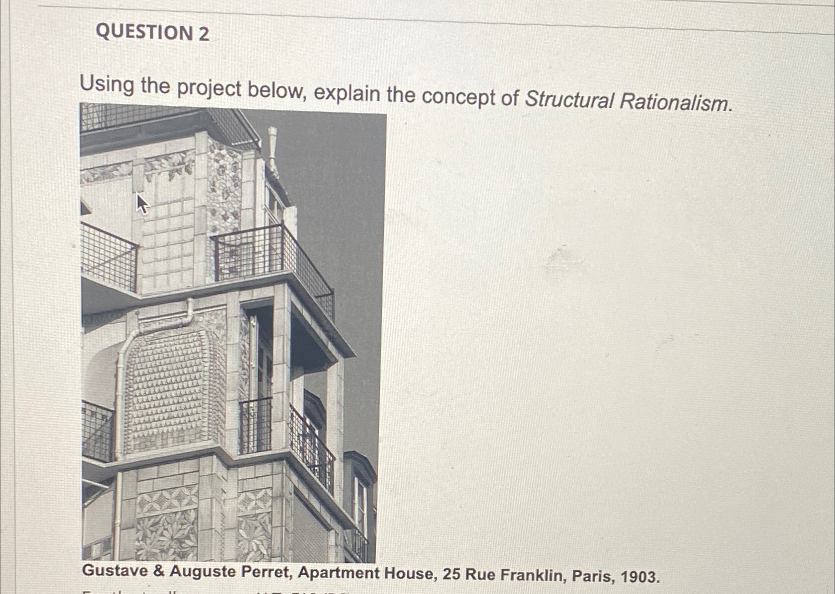 QUESTION 2 Using the project below, explain the