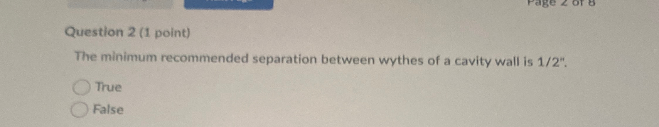 Question 2 ( 1 point ) The minimum recommended