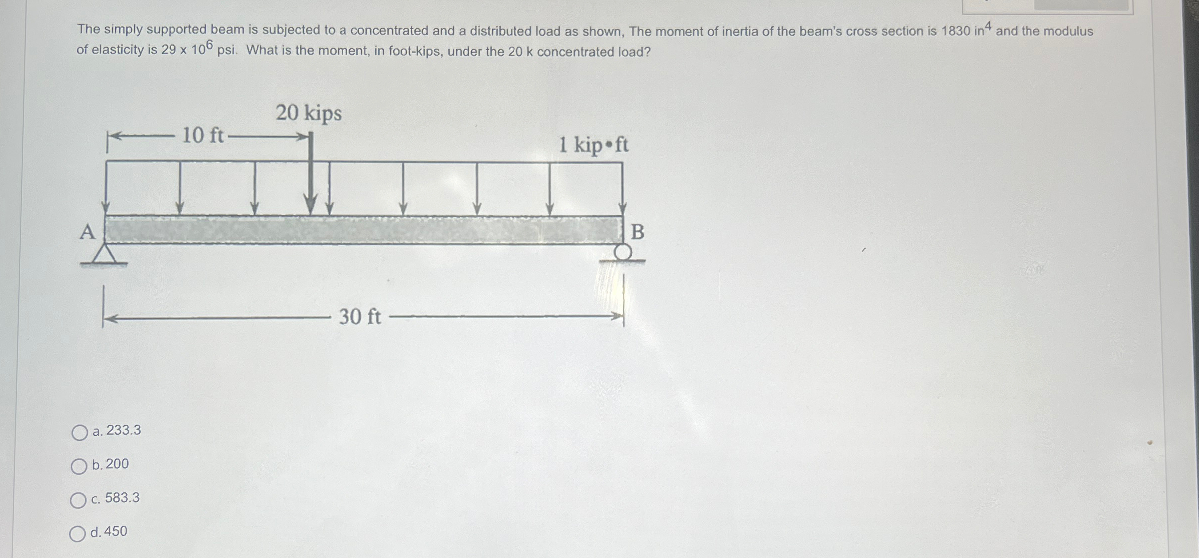 The simply supported beam is subjected to a