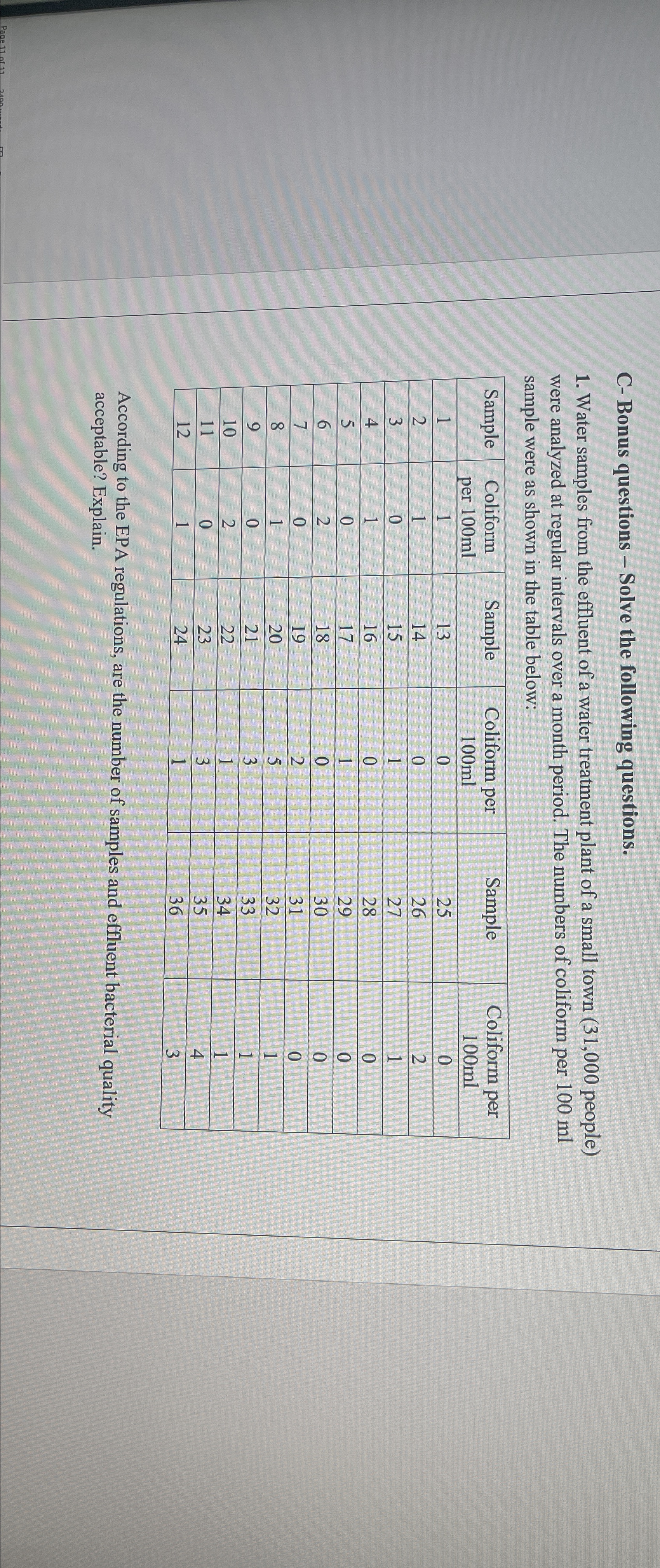 C - Bonus questions - Solve the following