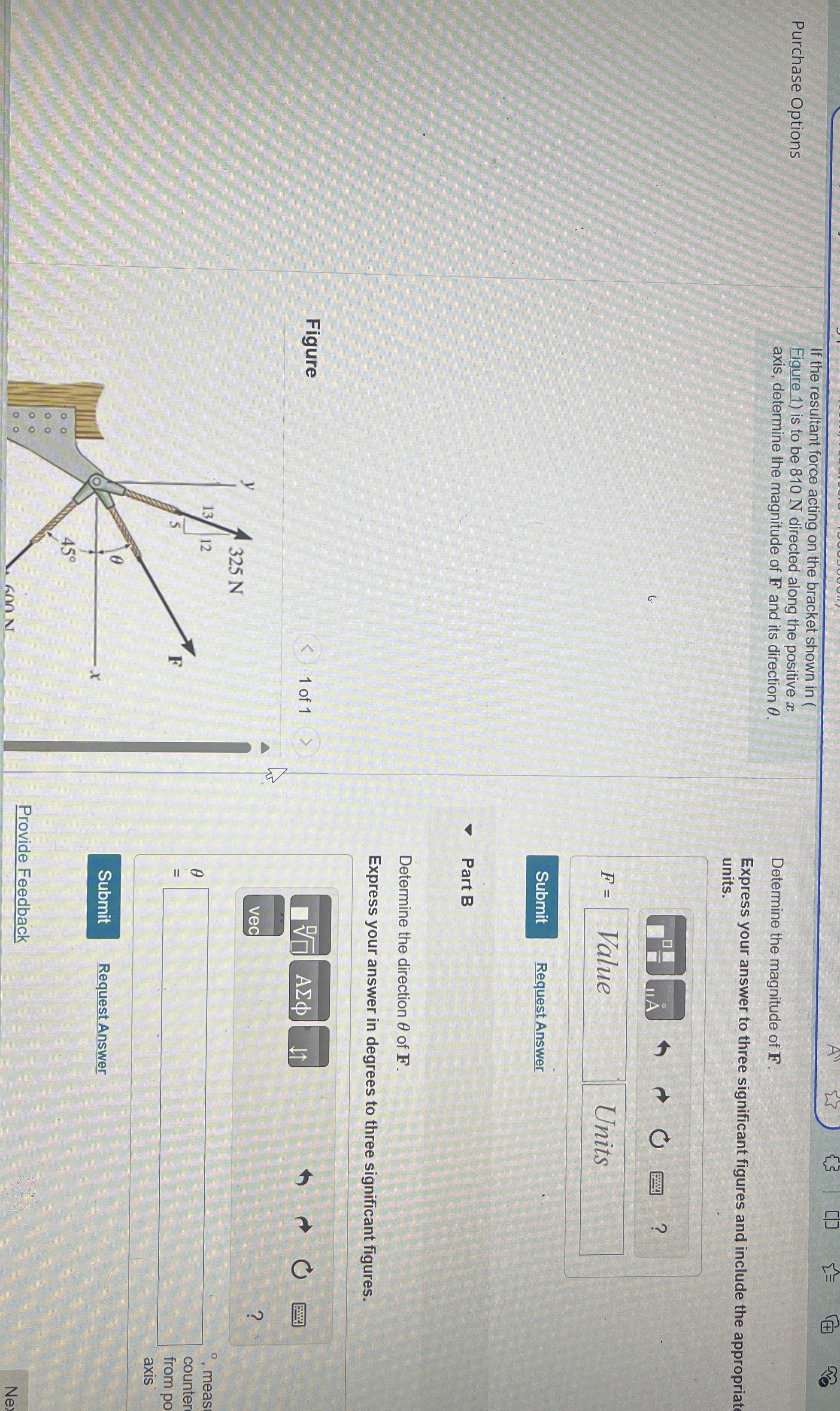Purchase Options If the resultant force acting on