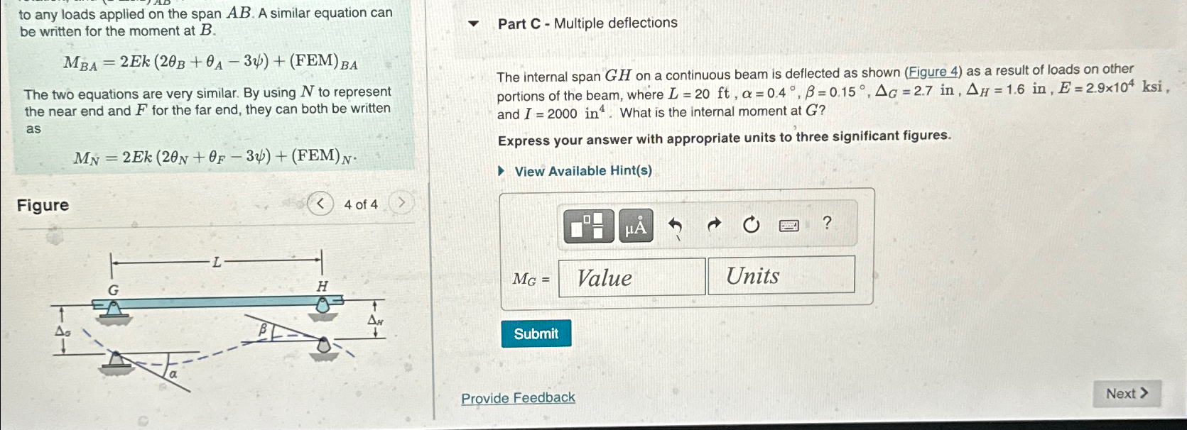 to any loads applied on the span A B . A similar