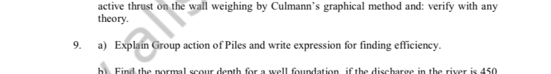 9 . a ) Explain Group action of Piles and write
