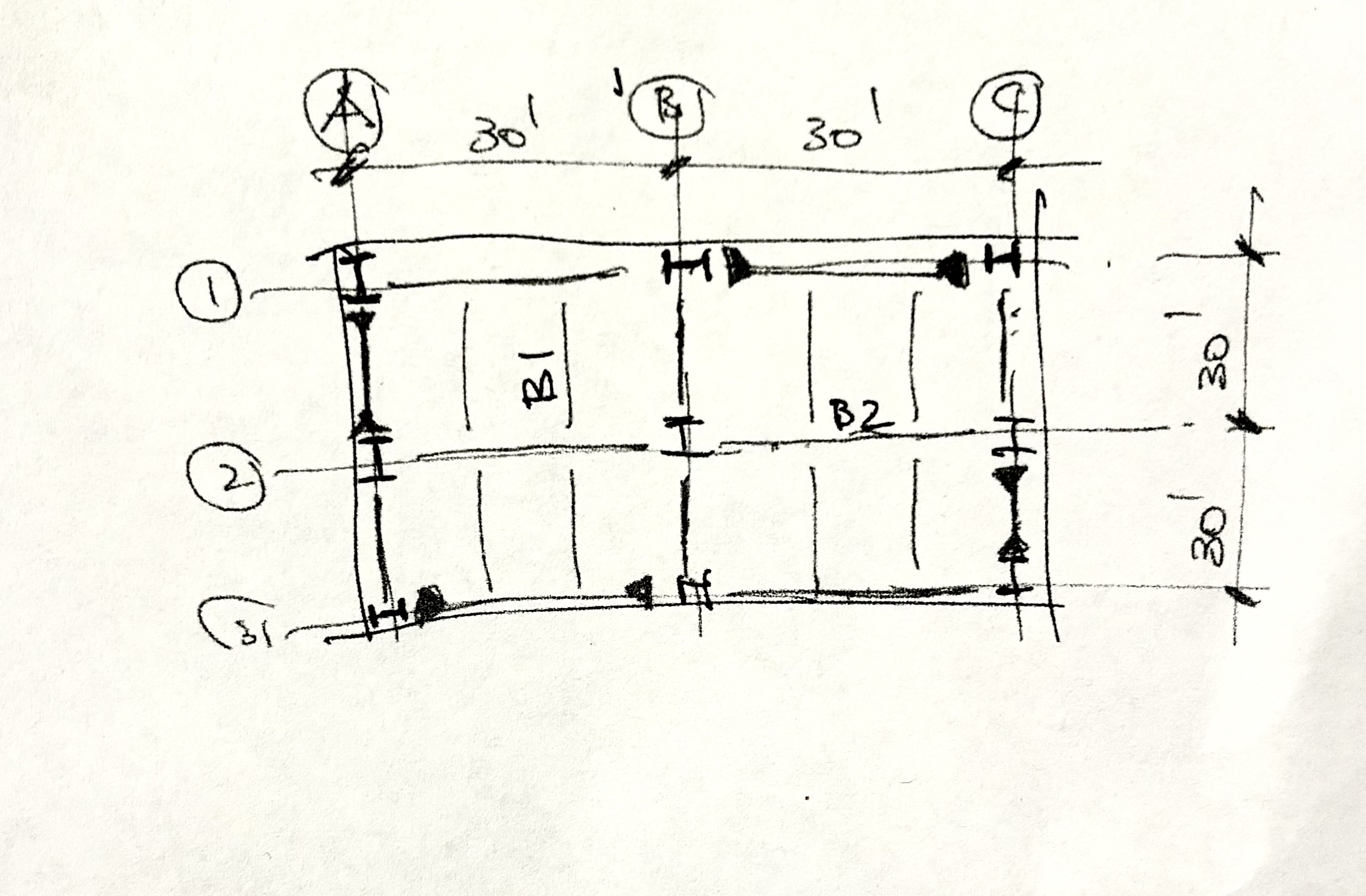 Given: A three - story steel frame office