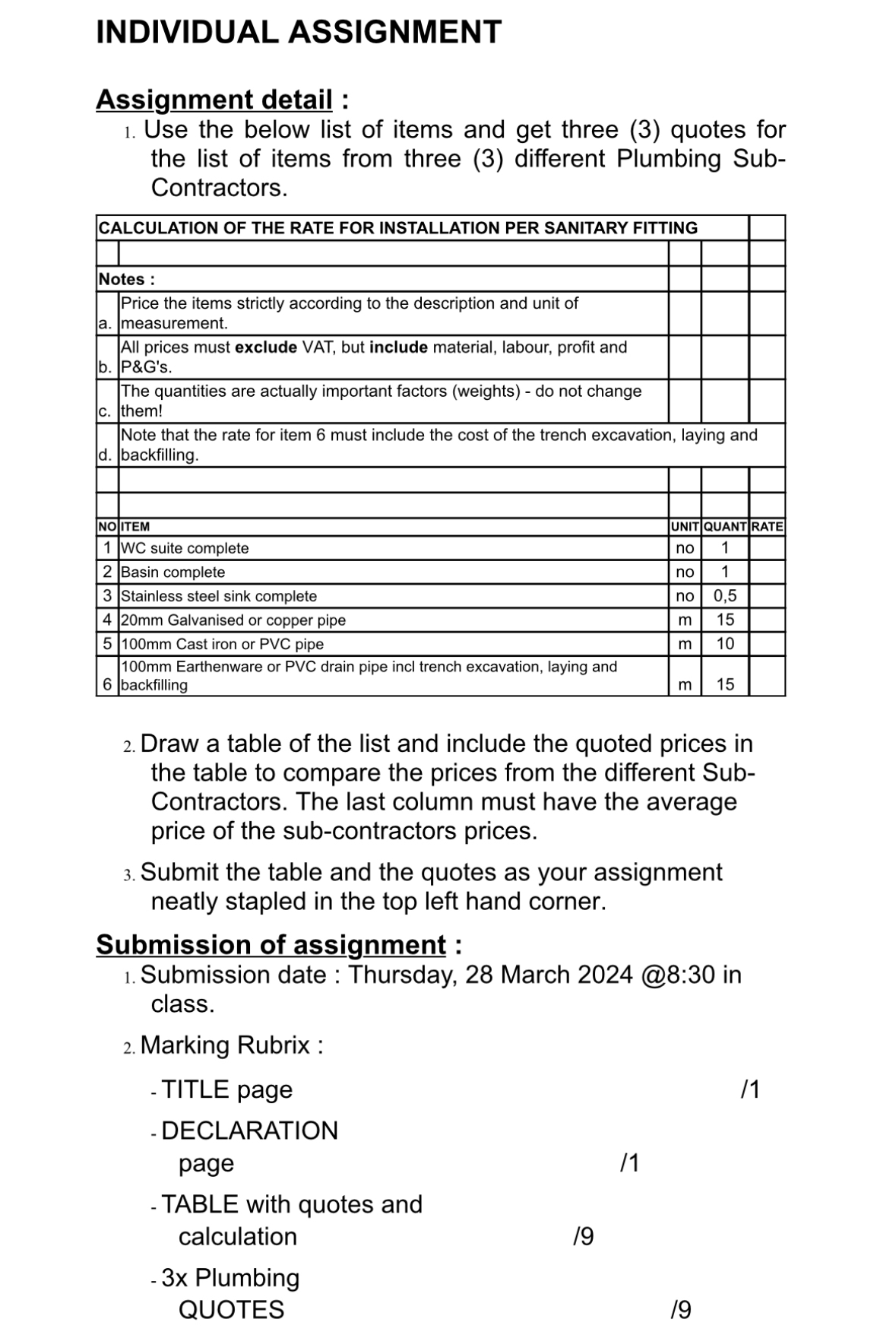 INDIVIDUAL ASSIGNMENT Assignment detail : Use the
