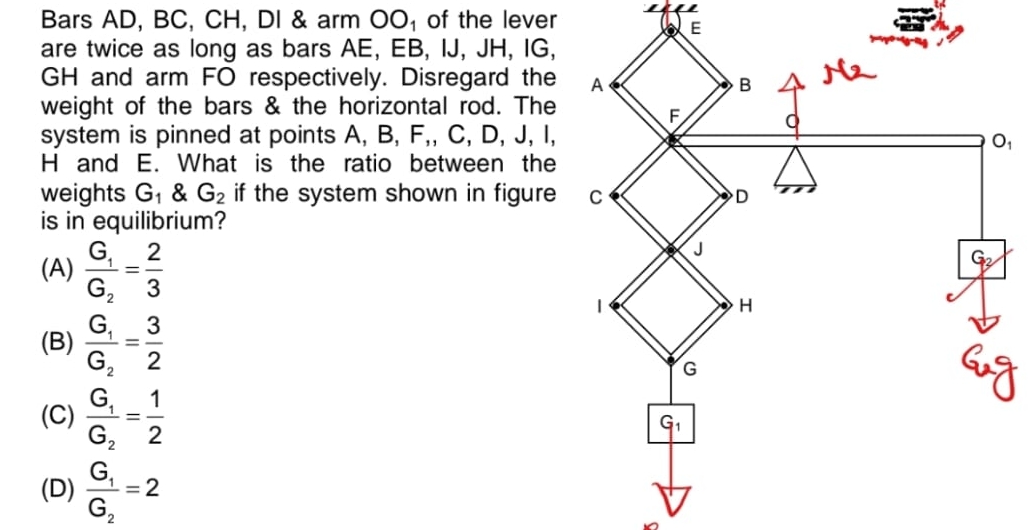 Bars A D , B C , C H , D I & arm ( ) 1 of the