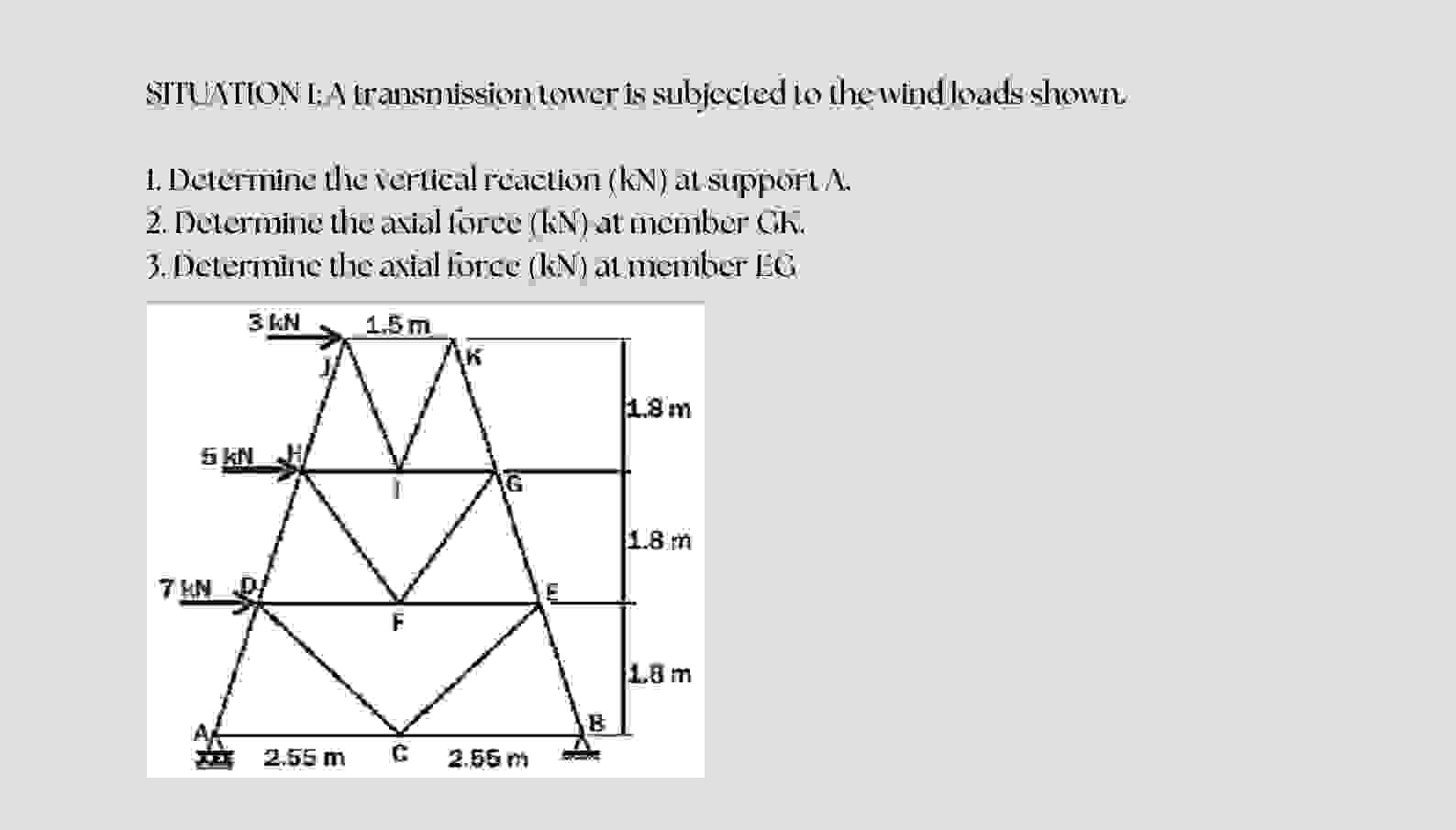 STU TTION I;A ransmission tower is subjected to