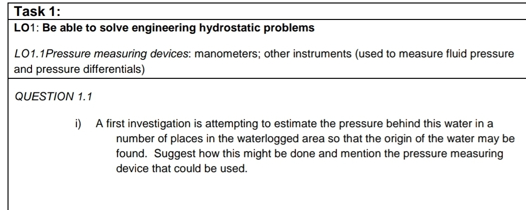 \ table [ [ Task 1 : ] ] LO 1 : Be able to solve