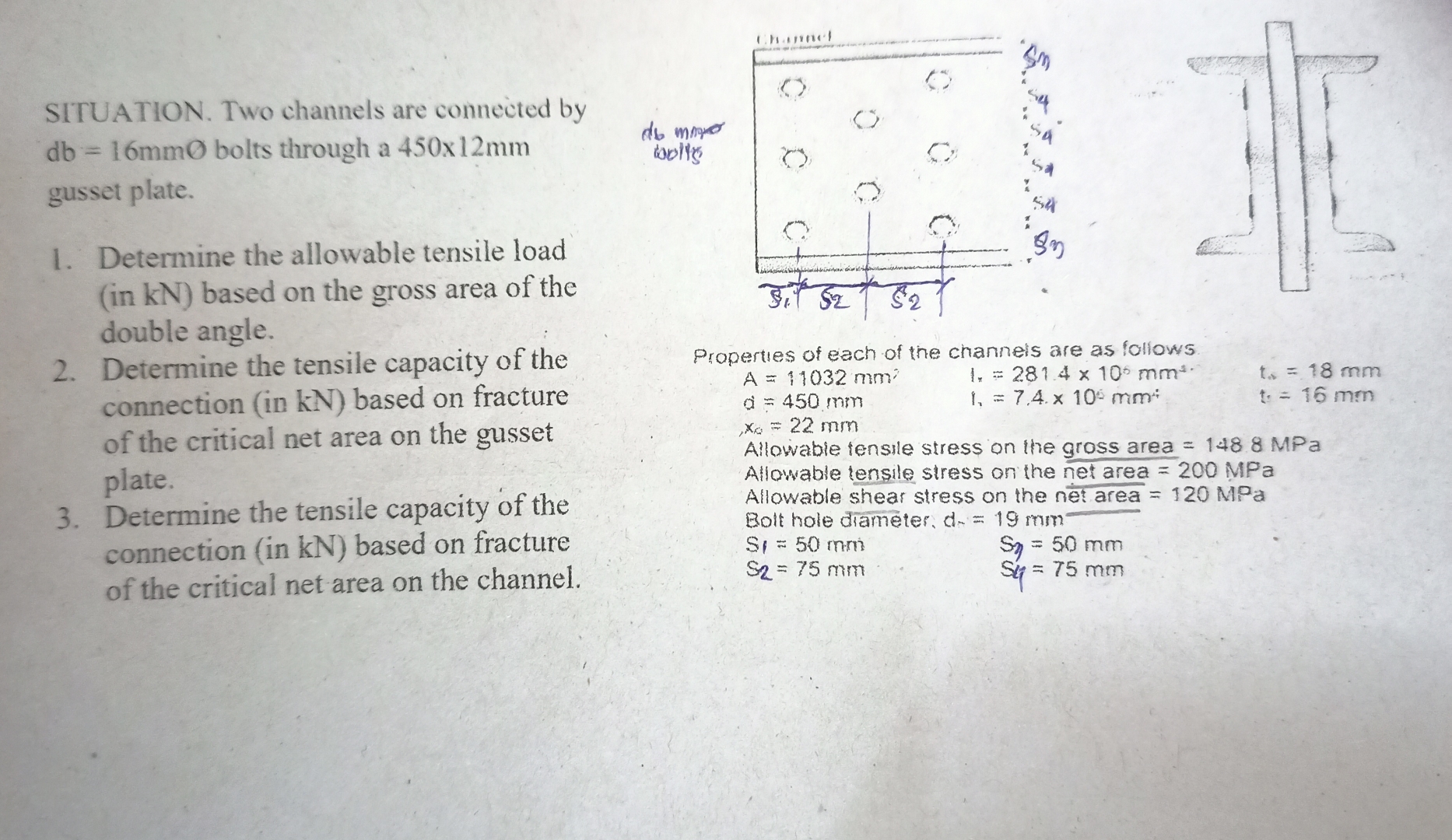 SITUATION. Two channels are connected by d b = 1