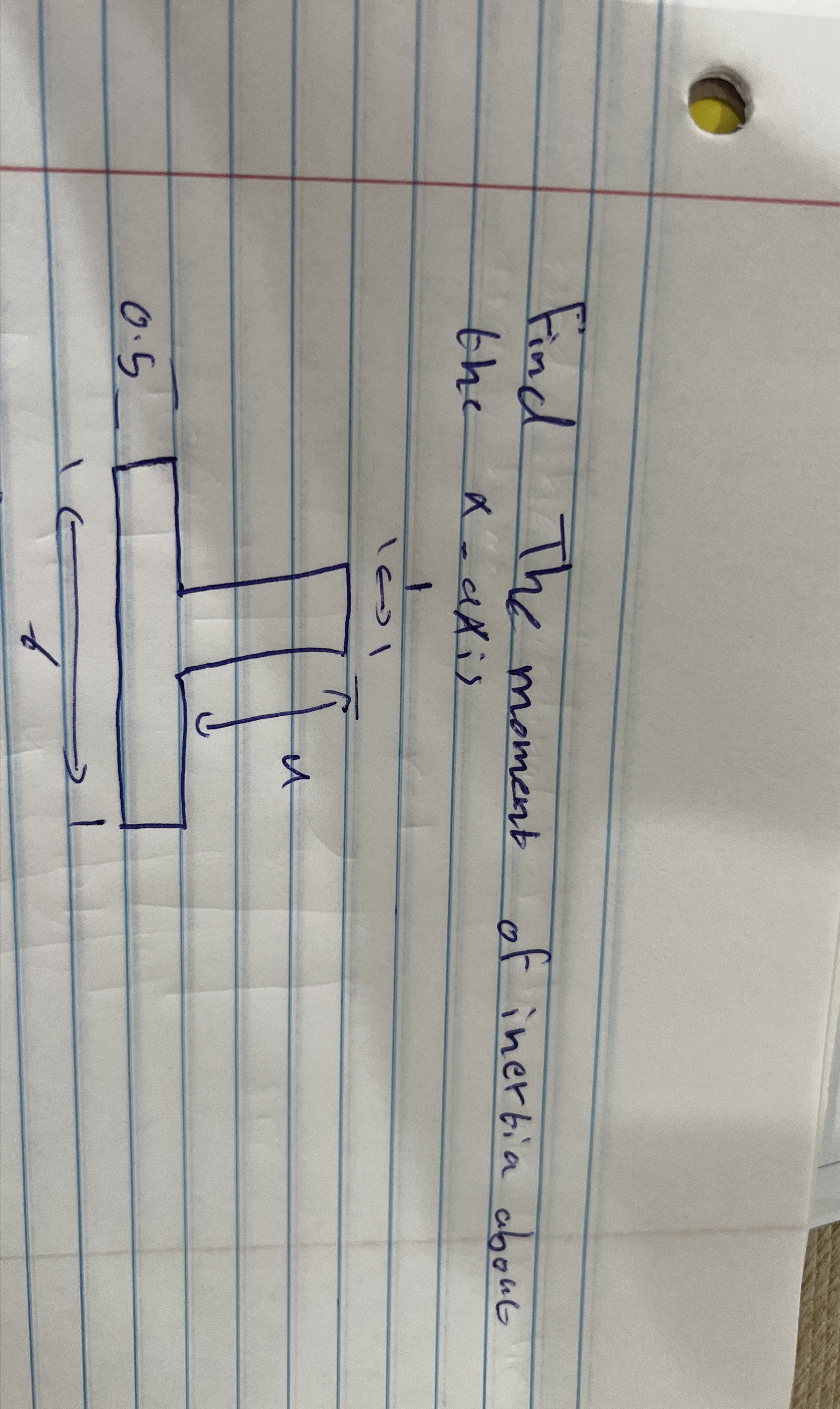 Find The moment of inerbia about