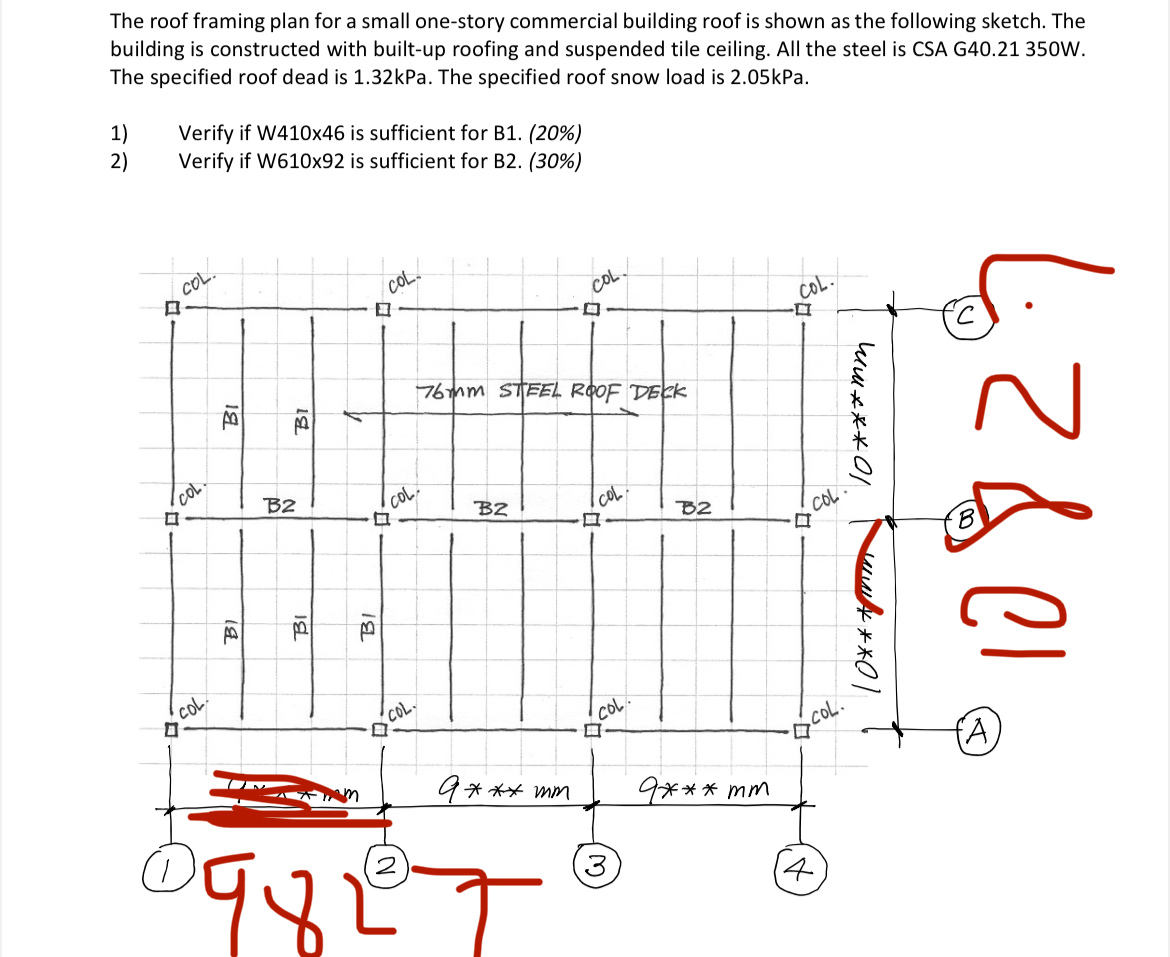 The roof framing plan for a small one - story