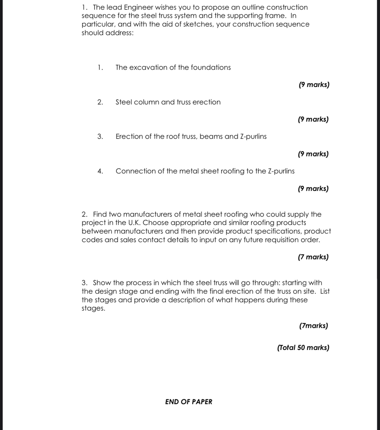 The lead Engineer wishes you to propose an