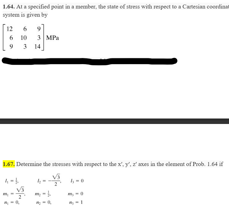 1 . 6 4 . At a specified point in a member, the