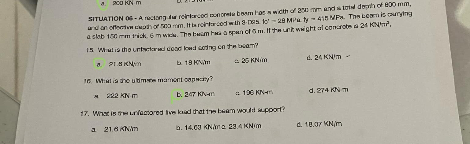 SITUATION 0 6 - A rectangular reinforced concrete
