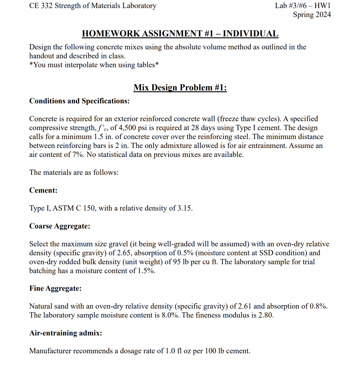 HOMEWORK ASSIGNMENT # 1 - INDIVIDUAL Design the