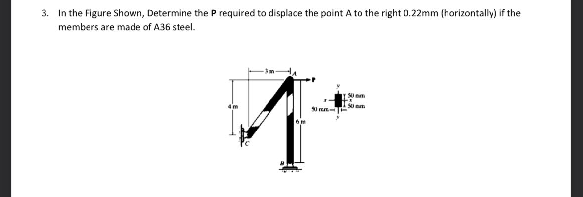 In the Figure Shown, Determine the P required to