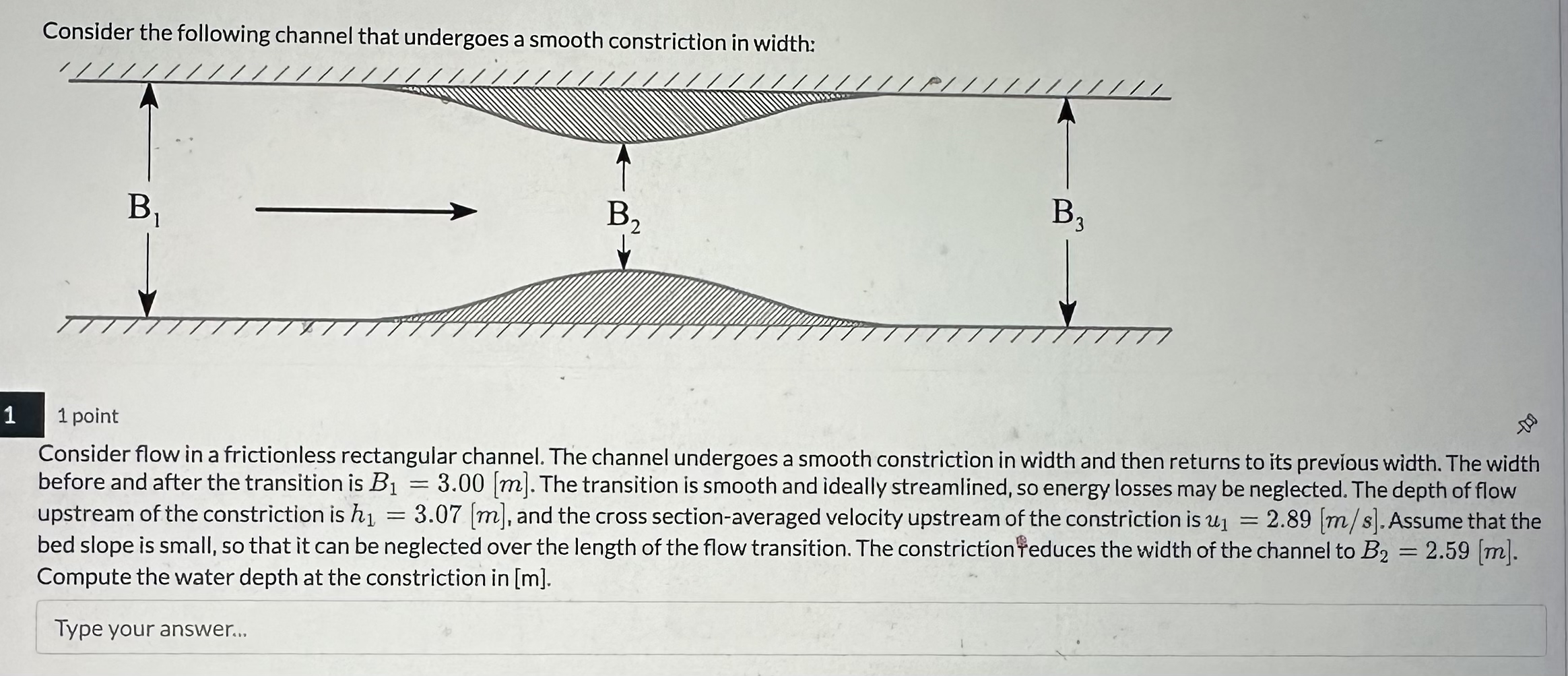 Consider the following channel that undergoes a