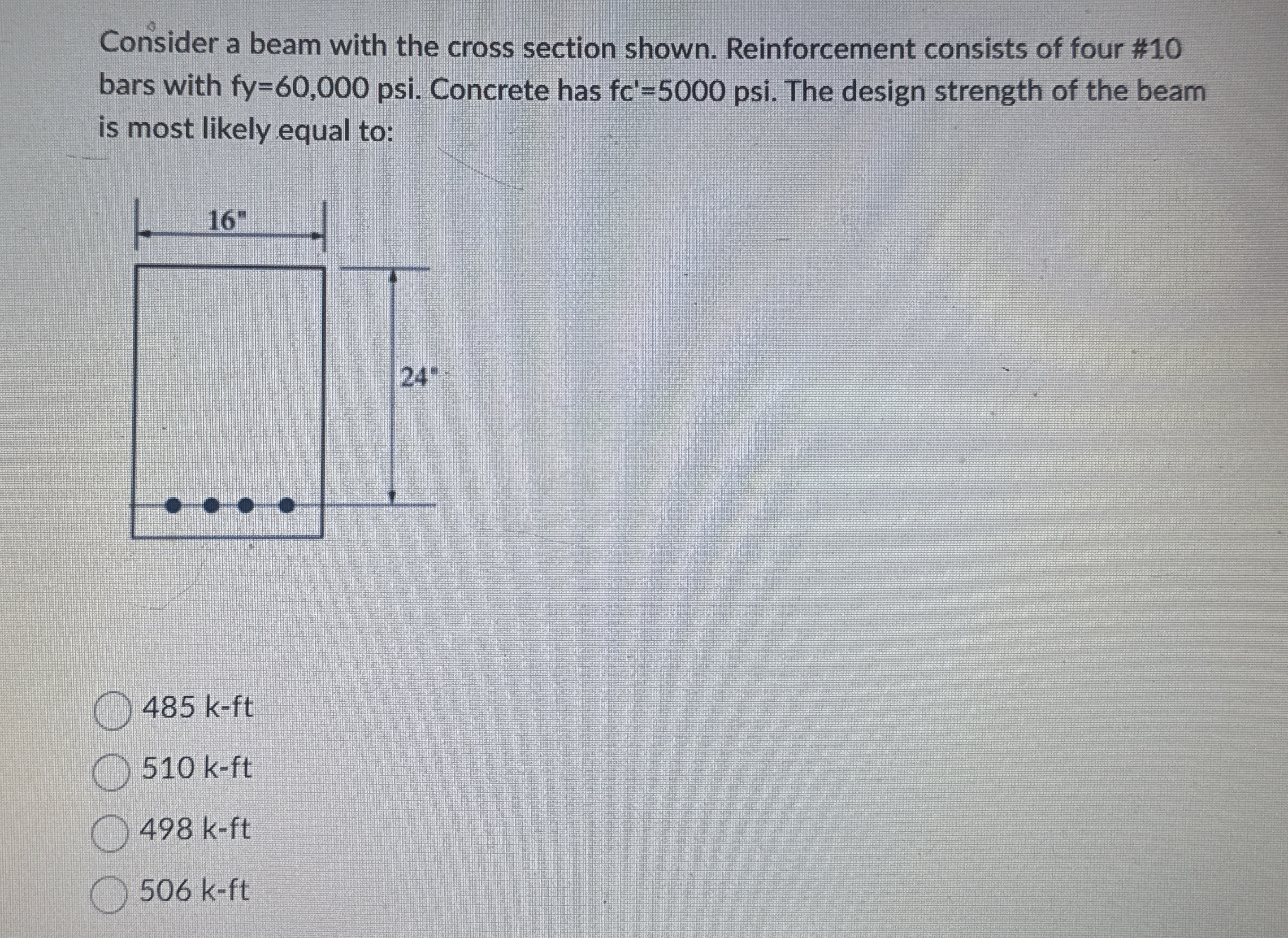 Consider a beam with the cross section shown.