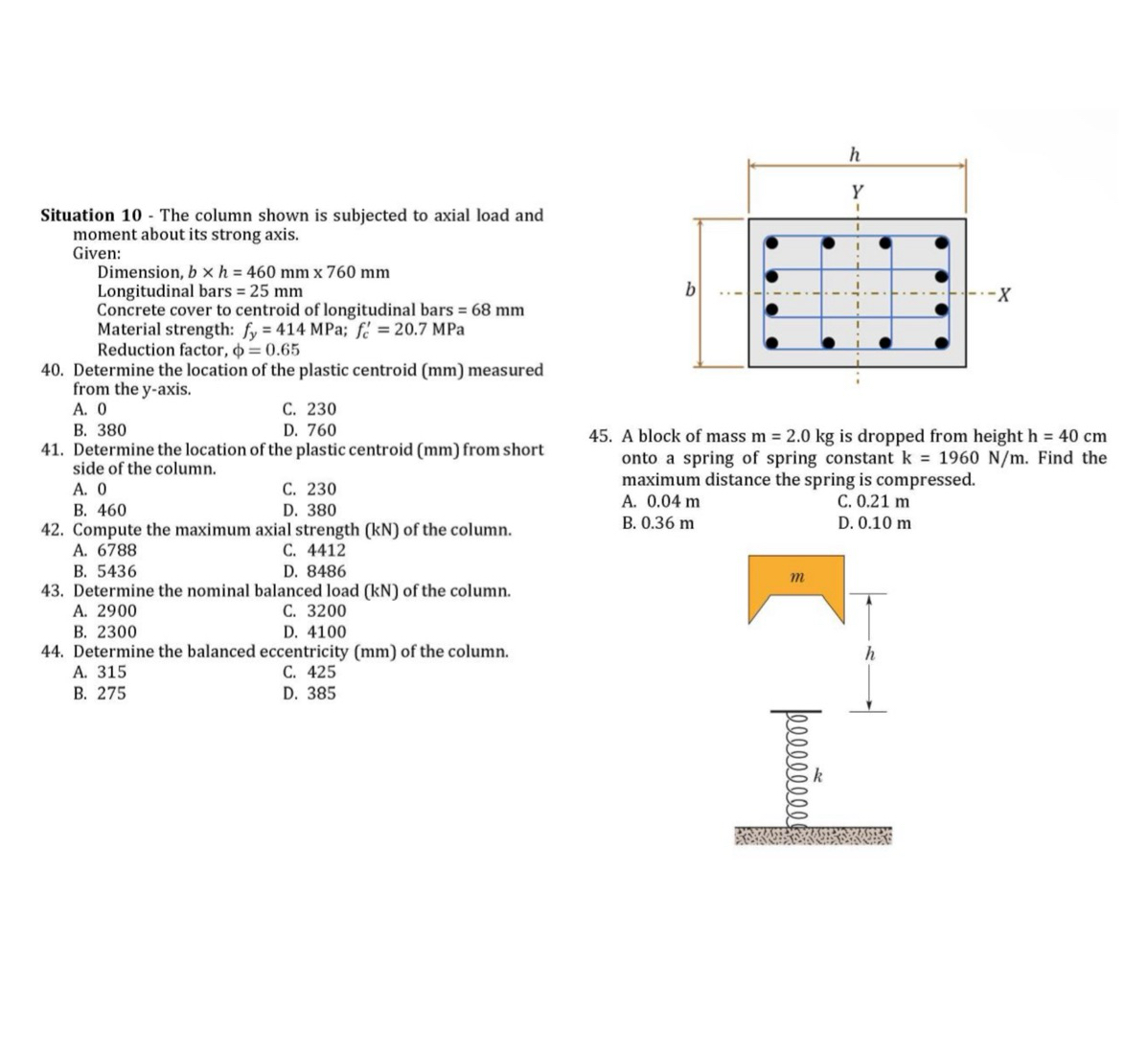 Situation 1 0 - The column shown is subjected to