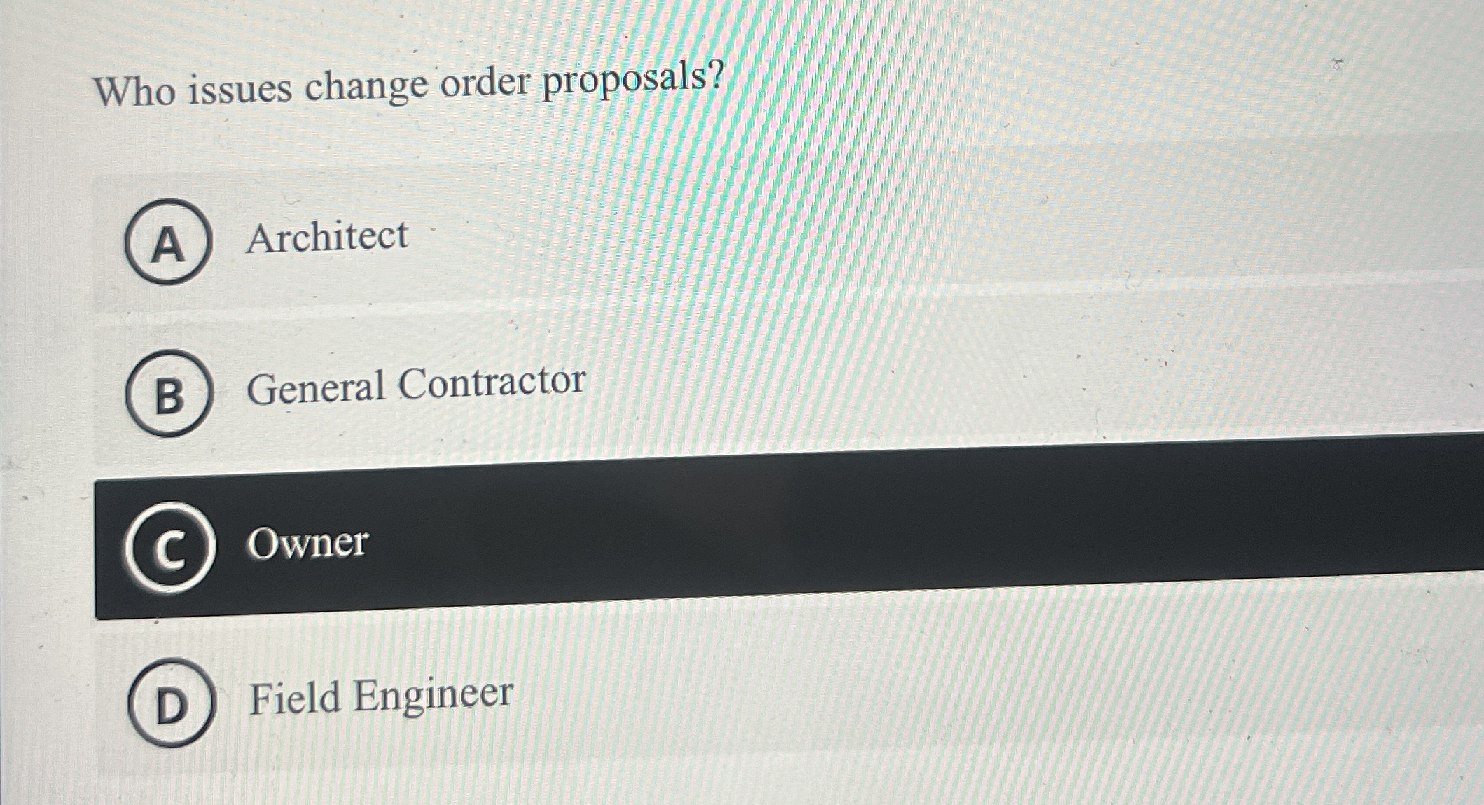 Who issues change order proposals? Architect