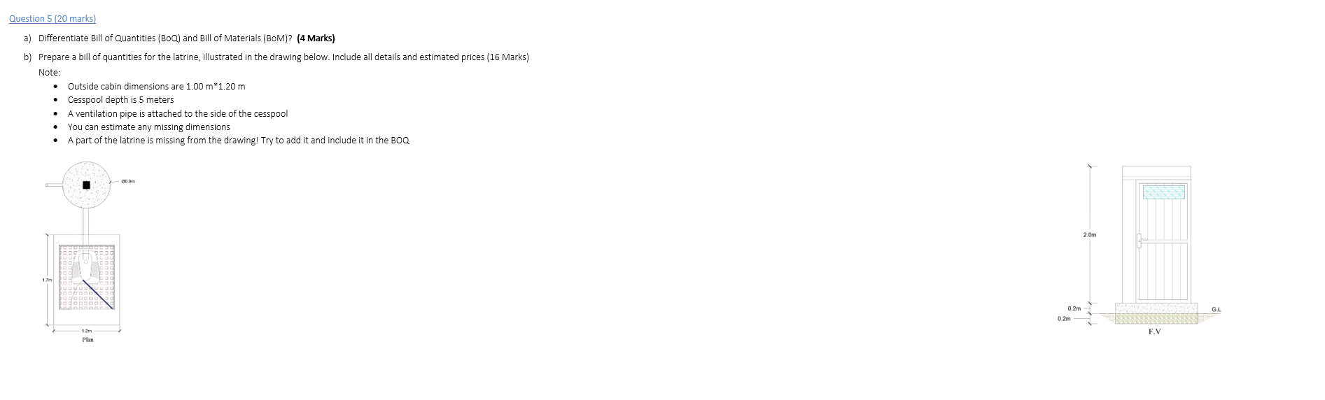 Question 5 ( 2 0 marks ) a ) Differentiate Bill