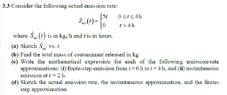 3 . 3 Consider the following actual emission