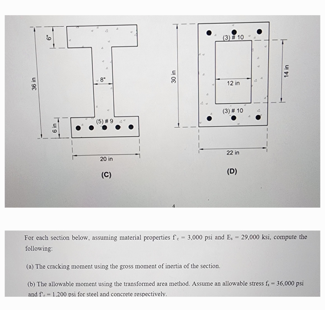 ( C ) 4 For each section below, assuming material