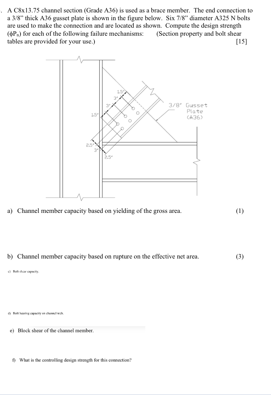 A C 8 x 1 3 . 7 5 channel section ( Grade A 3 6 )