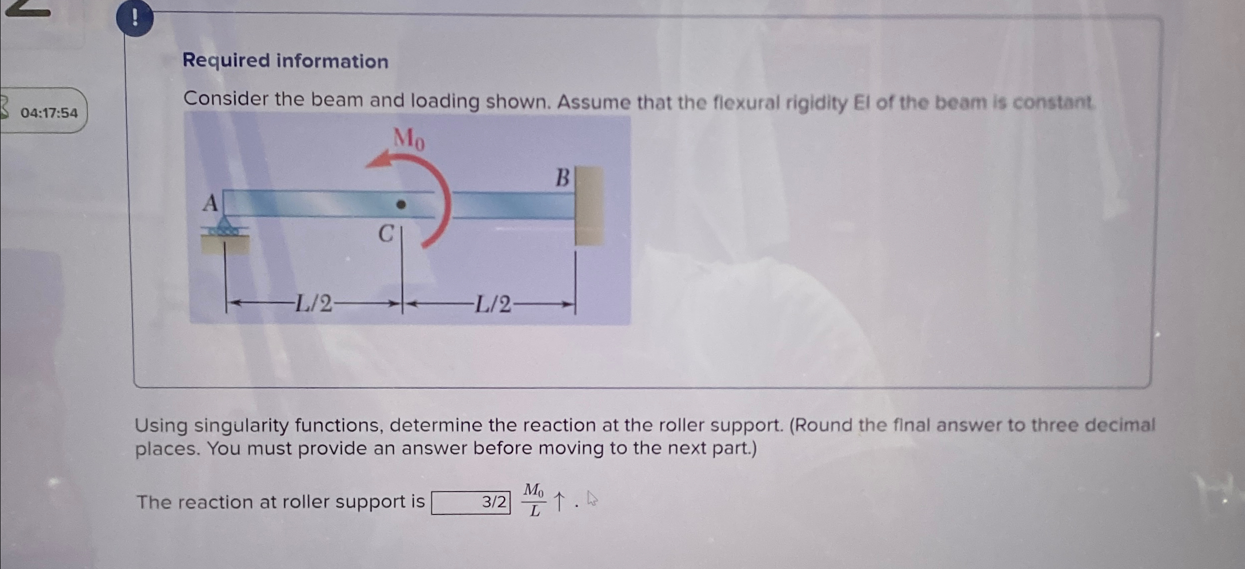 Required information Consider the beam and