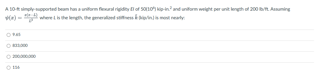 A 1 0 - ft simply - supported beam has a uniform