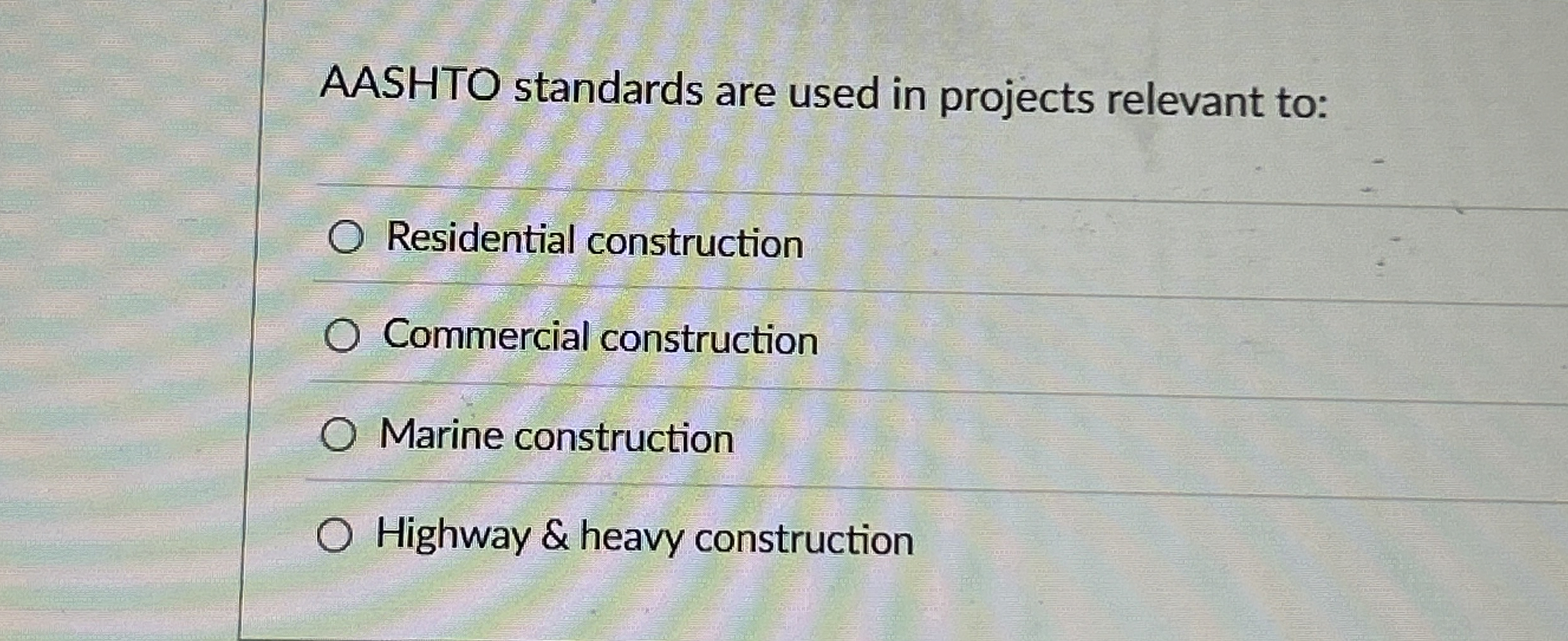 AASHTO standards are used in projects relevant