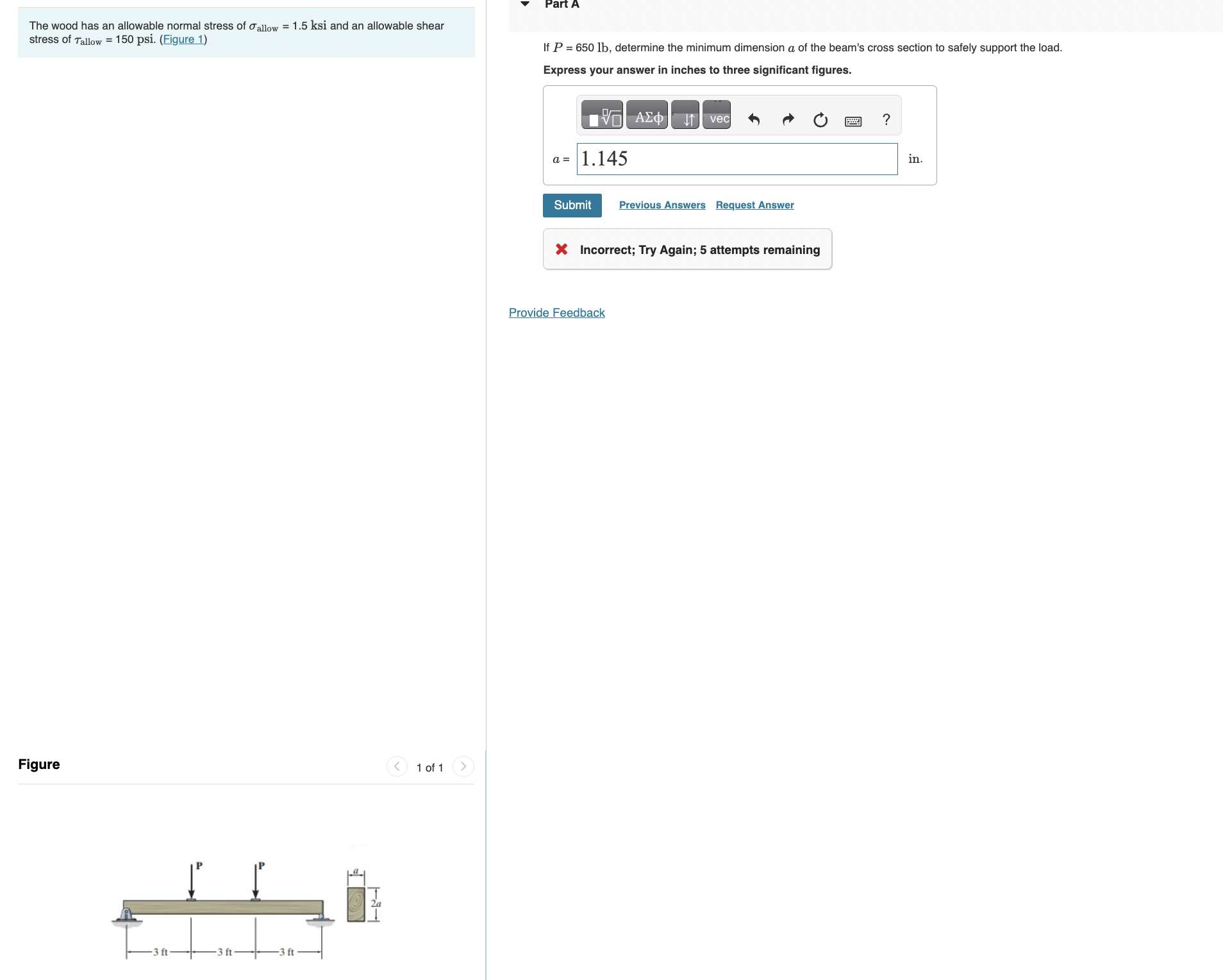 PLEASE HELP ASAP The wood has an allowable normal
