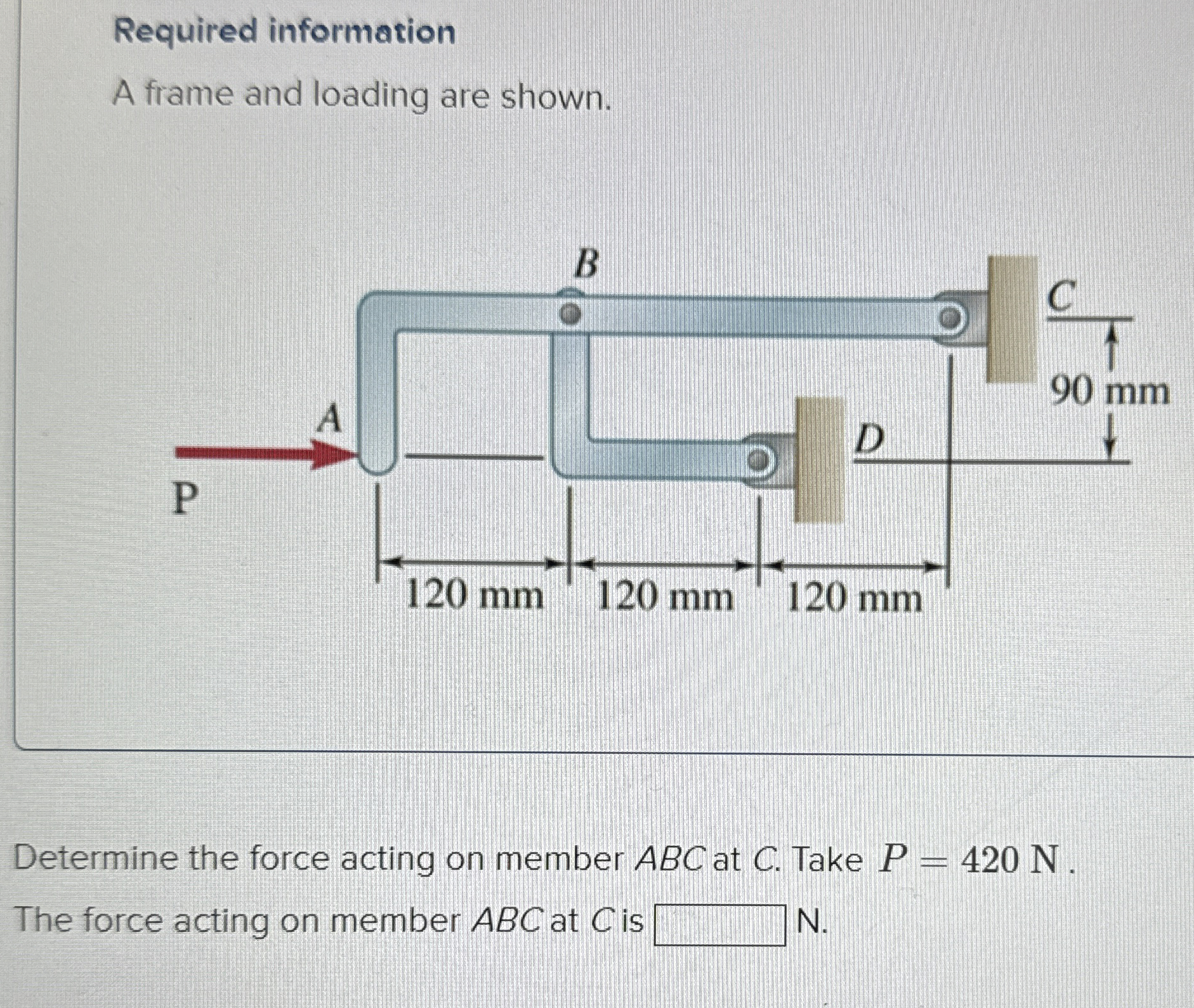 Required information A frame and loading are