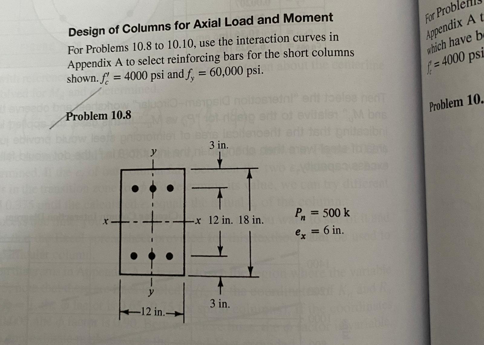 Design of columns for Axial Load and moment For