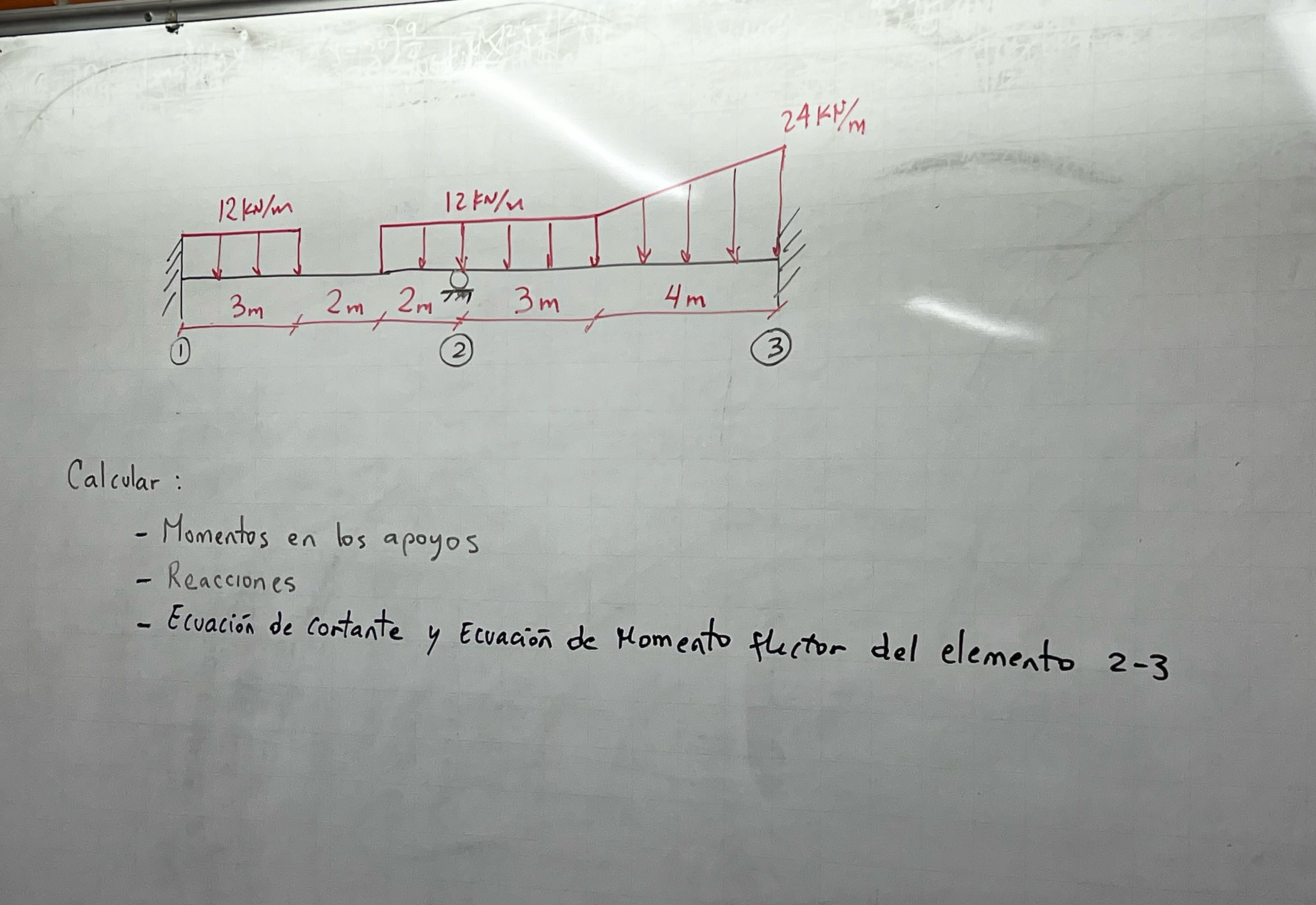 Calcular: Momentos en los a poyos Reacciones