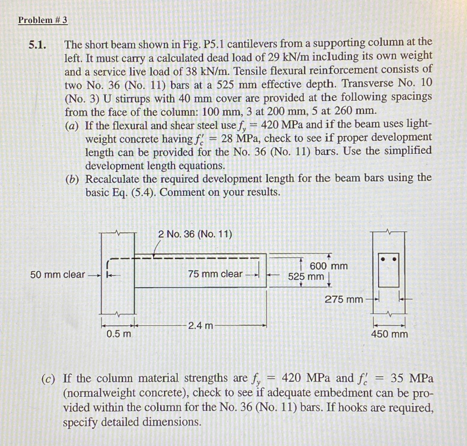 Problem ? ? # 3 ? 5 . 1 . The short beam shown in