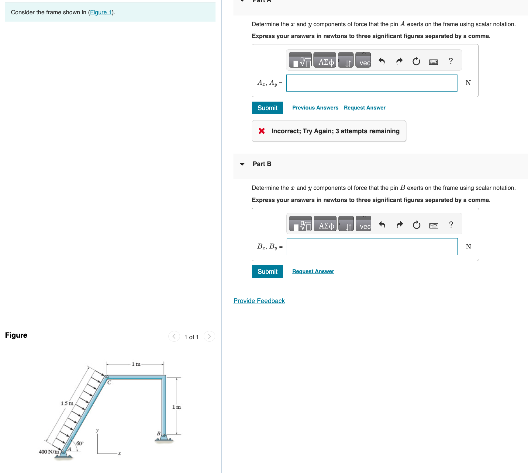 Consider the frame shown in ( Figure 1 ) .