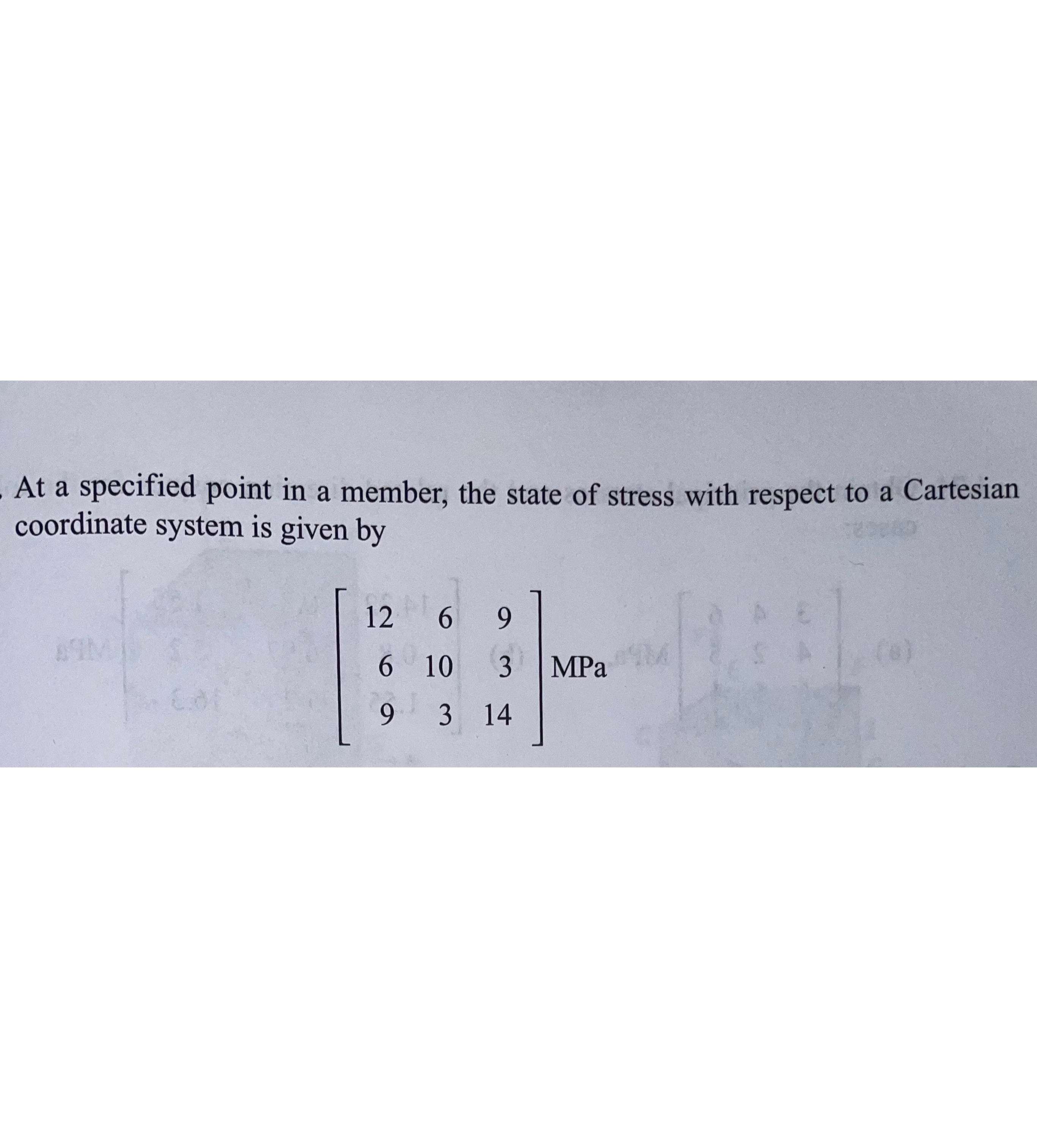 Determine the value of the octahedral stresses in