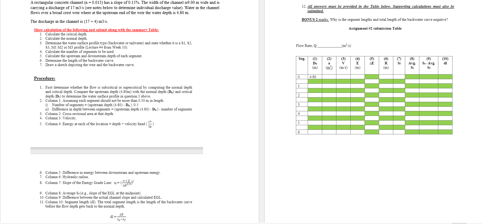 A rectangular concrete channel ( n = 0 . 0 1 3 )