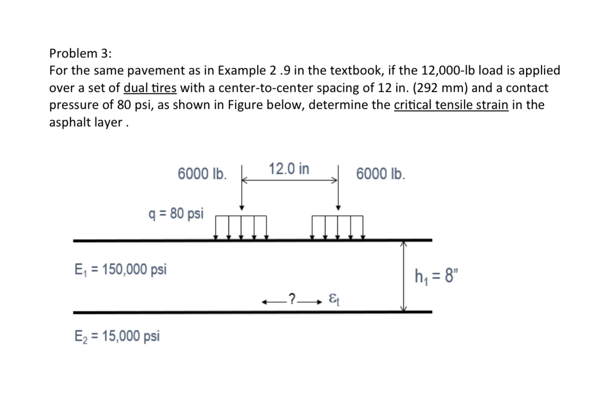 Problem 3 : For the same pavement as in Example 2