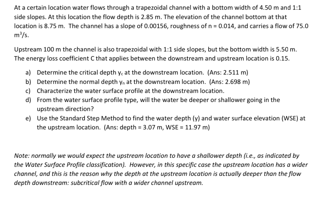 At a certain location water flows through a