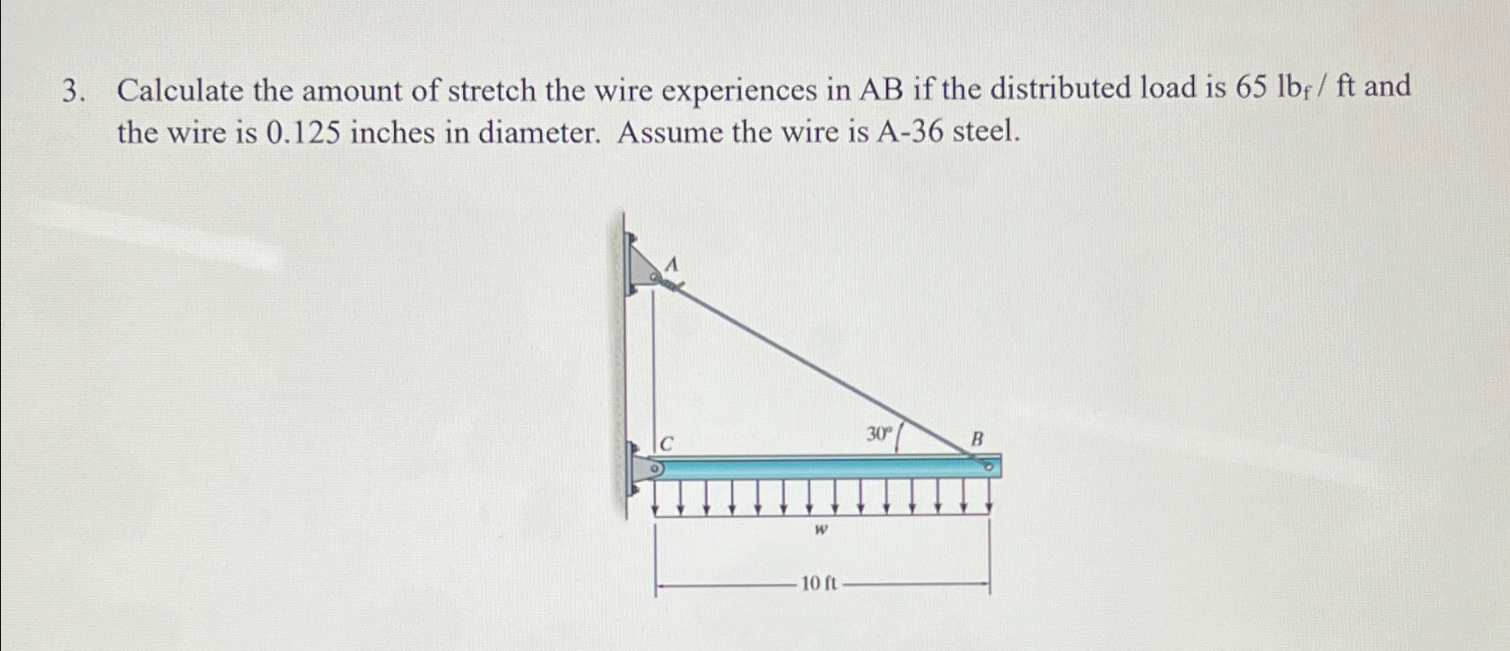 Calculate the amount of stretch the wire
