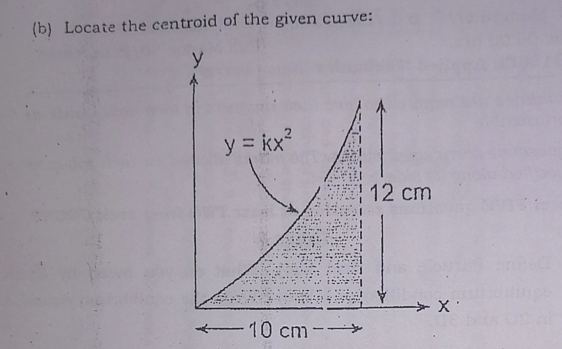 ( b ) Locate the centroid of the given curve: